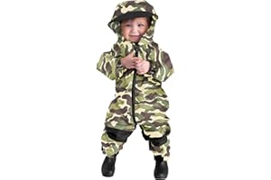 Cuddle Club Kids Toddler Rain Suit - Muddy Buddy Waterproof Coverall One Piece Weather Resistant Baby Jacket