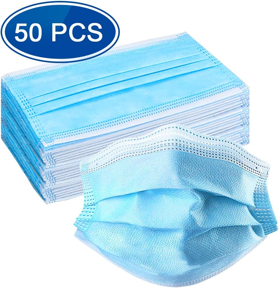 Disposable 50 PCS 3-ply Face Mask Personal Protection Dust-Proof face Mask for Earloop