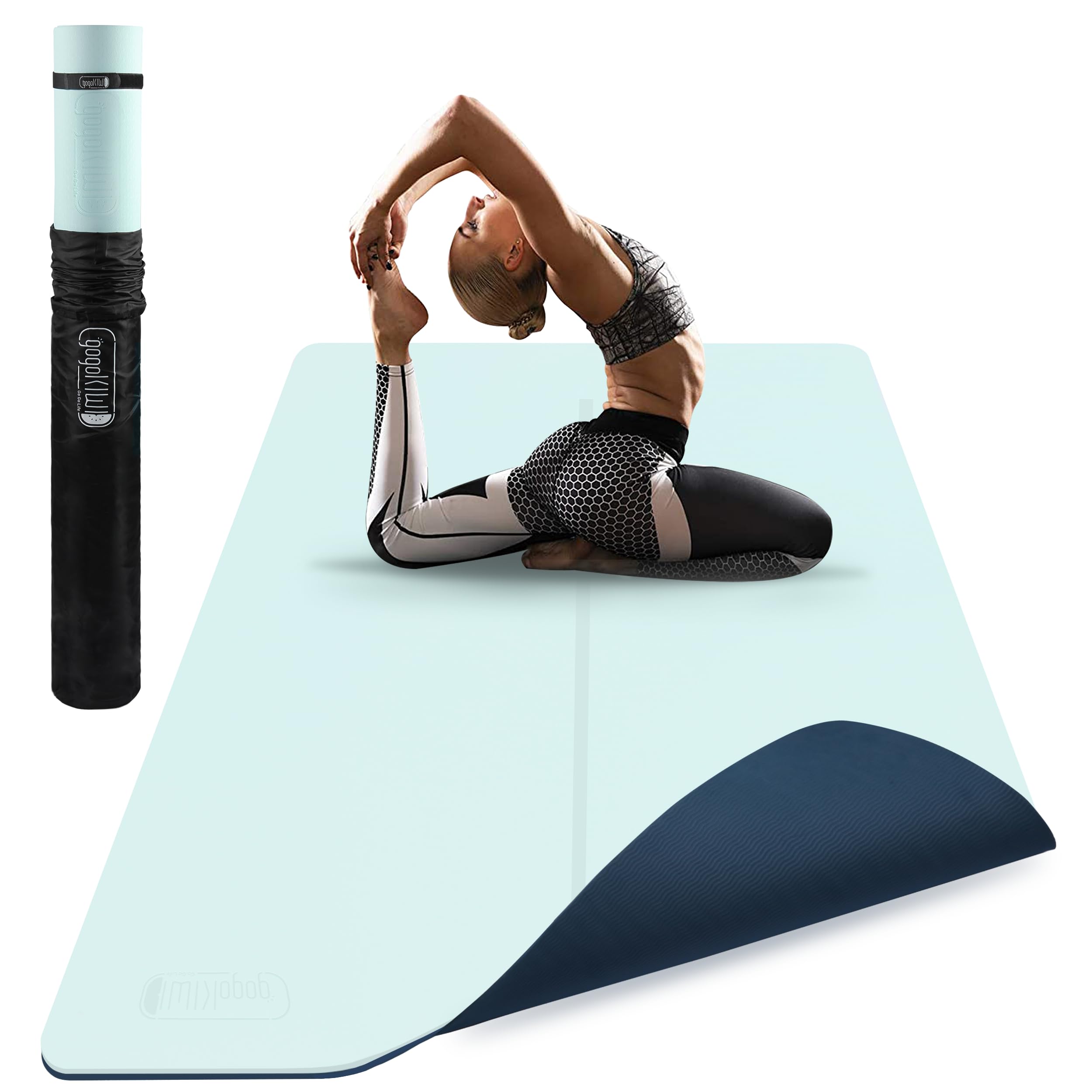 Photo 1 of Gogokiwi Large Yoga Mat (6'x4') Extra Wide 1/4 Inch Thick Workout Mat for Home, Non Slip Fitness & Exercise Mat for Home Gym, Yoga, Pilates, Stretching, and Floor