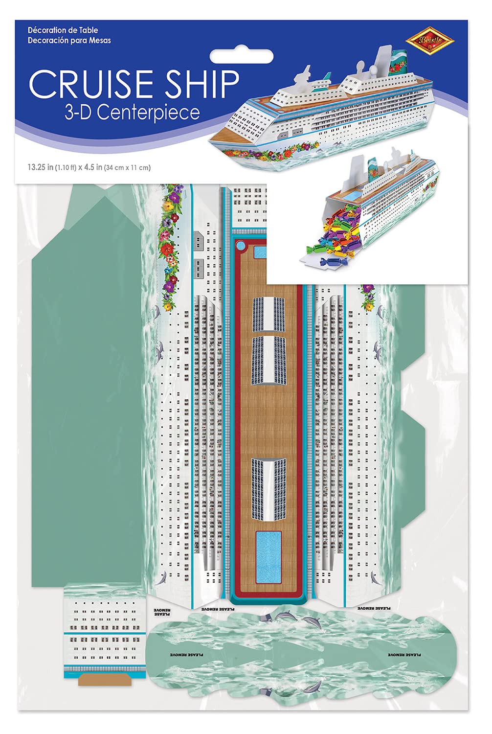 Beistle 3-D Cruise Ship Table Centerpiece, 13.25