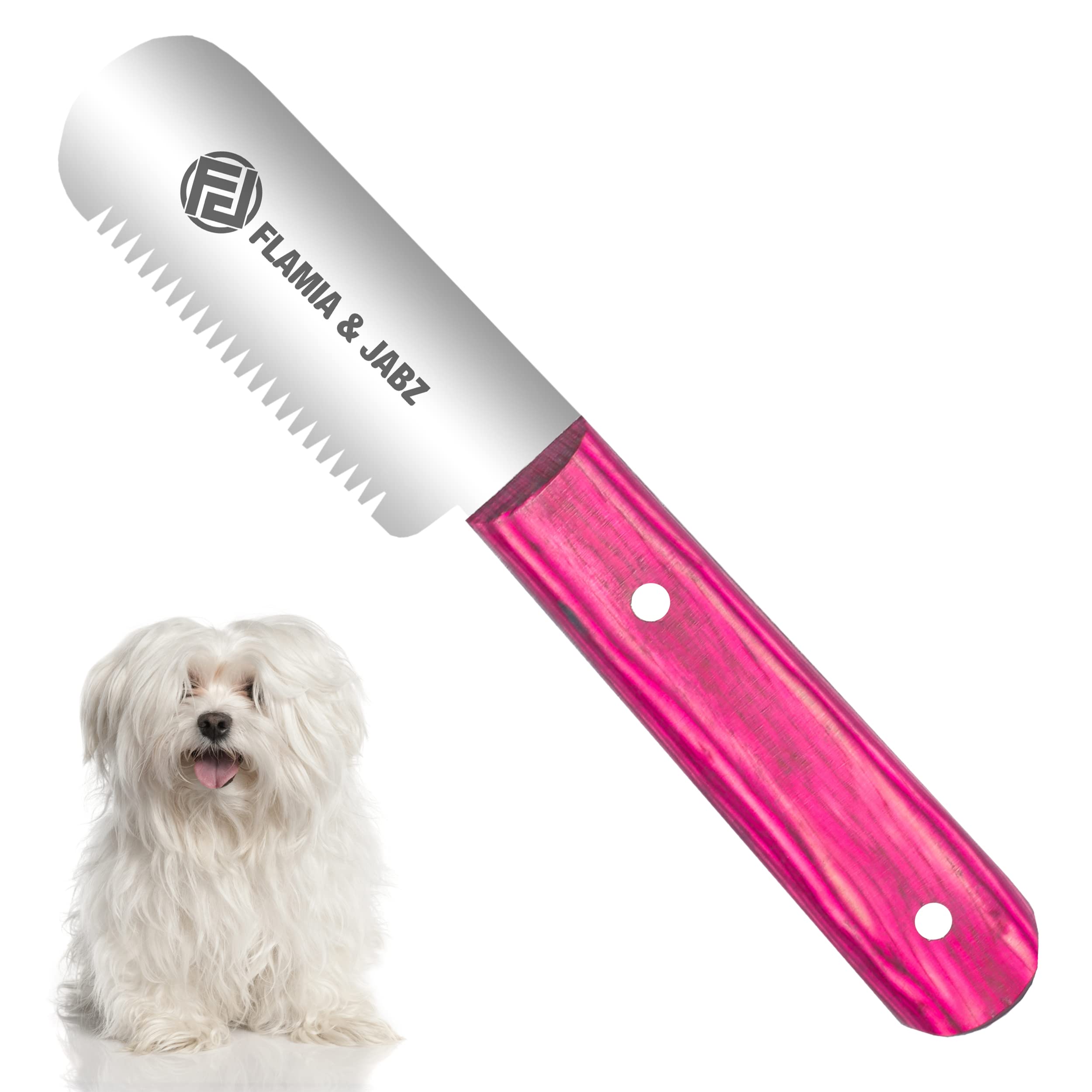 FJ Professional Stripping Knife, Right handed, 3 inch blade (Stainless Steel) (Coarse, Pink)