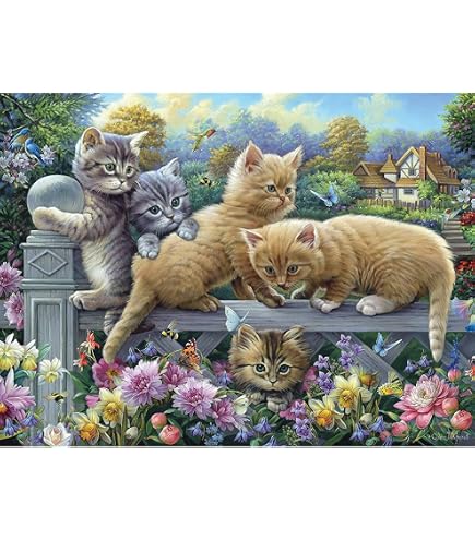 Vermont Christmas Company Cats Galore Puzzle – 550 Teile, Katzen-Motiv, Fertig 61x45,7 Cm, Aus Recyceltem Material