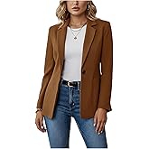 winkbay Women's Corduroy Blazer Elegant Button Front Long Sleeve Suit Jackets Business Casual Outfits