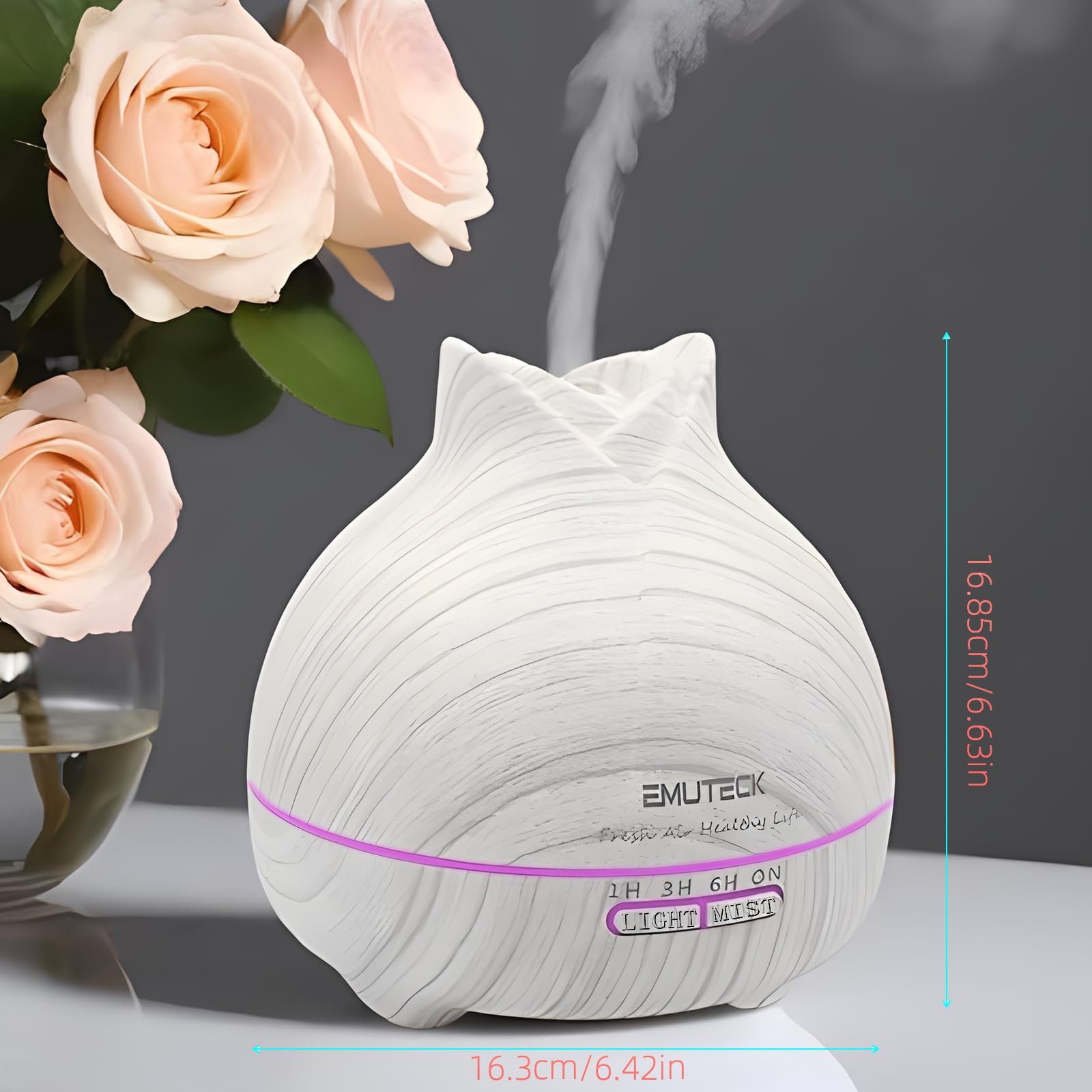 Aroma Diffuser for Essential Oil Large Room, 550ml White Essential Oil Diffusers for Home Kids, Cool Mist humidifier for Bedroom Office Hotel with Ambient Light, Waterless Auto Off Aromatherapy