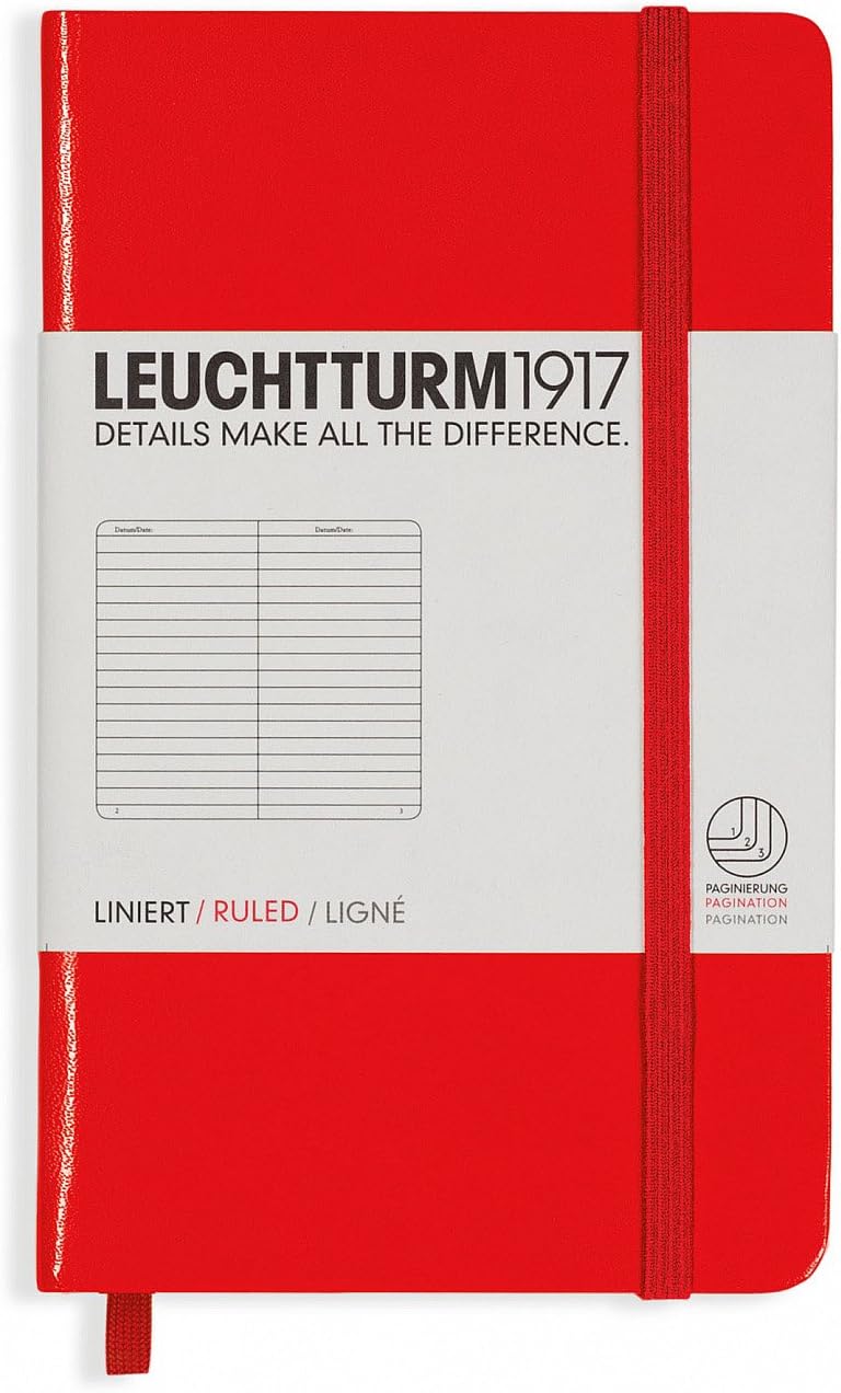 Simple And Generous Design Leuchtturm1917 Hard Cover Mini 3x4 Notebook Rot Red Ruled Lined Office Products Discounts And More Maaun Net