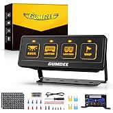 Bumbee 4 Gang Wireless Switch Panel, 60A High Power Relay Box with 4 Control Modes &amp; 2 Light Memory, Multi-Function Toggle Switches, Waterproof Design