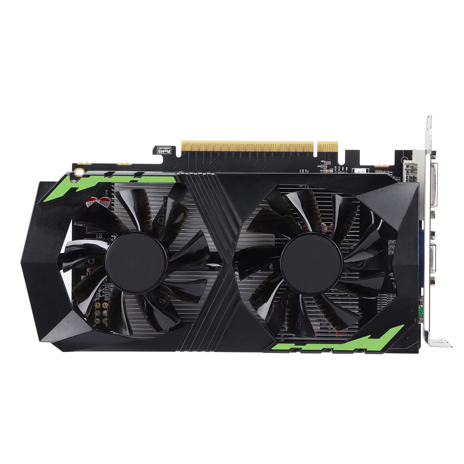 DDR5 Graphics Card, 128bit 4GB Gaming Graphics Card, Dual Fans with Low Noise and Quiet Work, 900MHz 3D API DirectX 12, PCI Express 2.0, For Games and Multimedia, for Desktop Computer