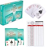 Regal Games Euchre Card Games 2 Pack - Adult Playing Card Game Set with Score Sheets - Family Fun Game Night - Ideal for 2-4 Player