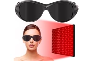 FreeMascot Red Light Therapy Glasses, Laser Safety Glasses IPL 200-2000nm, Eyes Protection for Tanning Goggles and Red Light Therapy