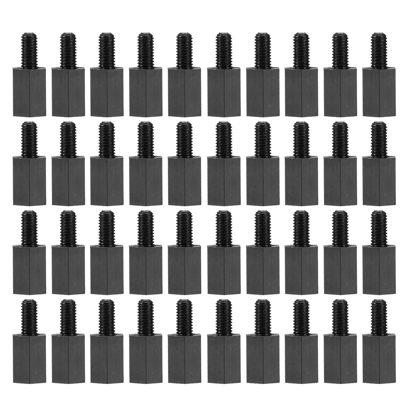 YOKIVE 100 Pcs M3 Standoff Screws, Nylon Hex PCB Standoffs with High Insulation Effect, Keep Height Consistent, Great for Circuit Board (Black, 8mm+6mm)