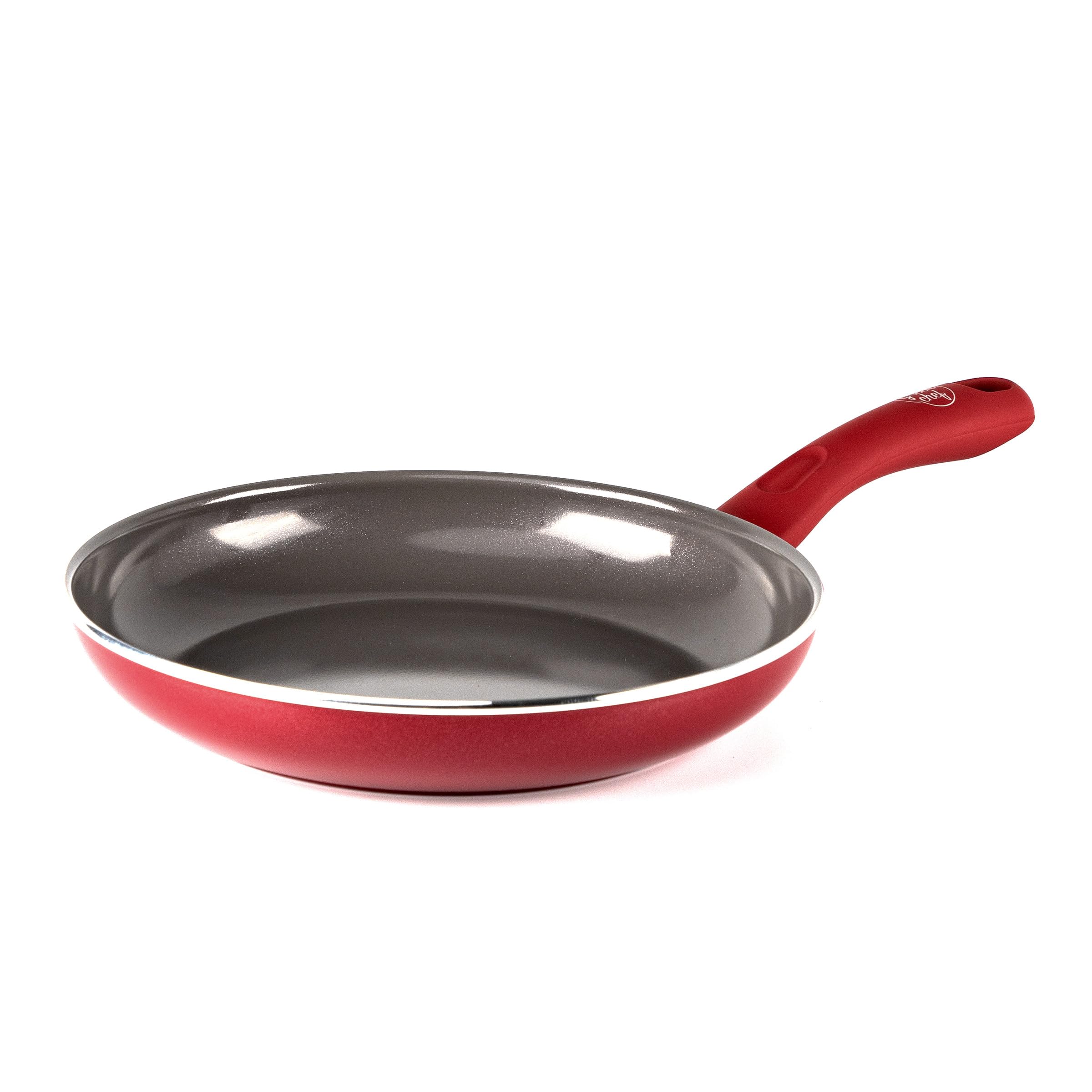 GreenChef Diamond Healthy Ceramic Non-Stick 24 cm Frying Pan Skillet, PFAS-Free, Egg Pan, PFAS-Free, Induction Suitable, Oven Safe up to 160˚C, Red
