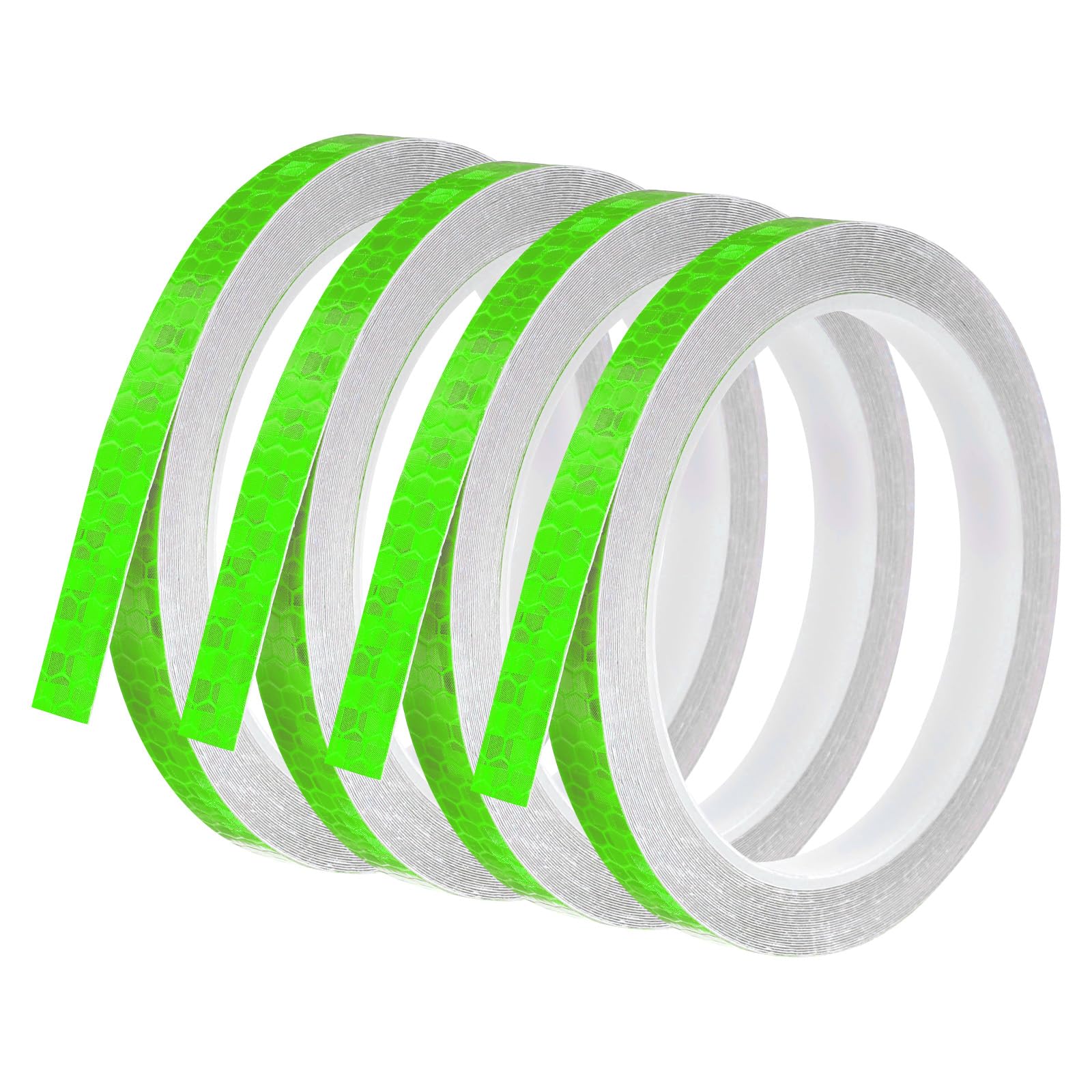 PATIKIL 0.3" x 26 FT Reflective Tape, 4 Pack Night High Visibility Waterproof Warning Safety Tape Outdoor Reflectors for Cars Bikes Motorcycles Trucks Trailers, Green