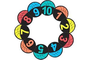 Basketball Training Poly Spots, Upgraded 9 Inch Basketball Spot Marker with Number Dots Anti-Slip, Colorful Basketball Floor 
