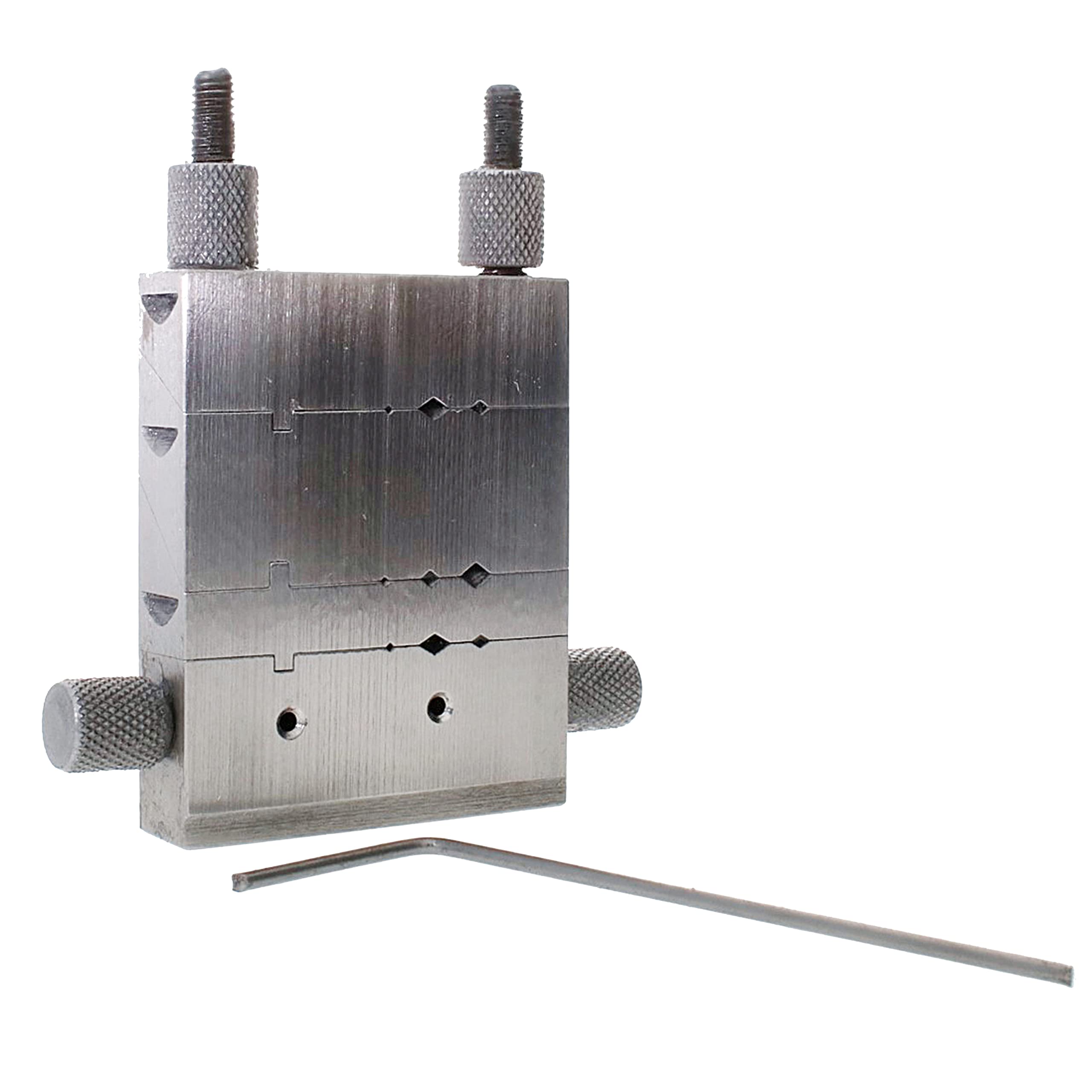The Beadsmith Miter Cutting Vise Jig – Swiss Style, Made of Steel, 3” x 2.75” – for Filing Small Metal, Creating Flat Ends on Wire and Tubing – Form 40, 60 & 90-Degree Angles and Bends