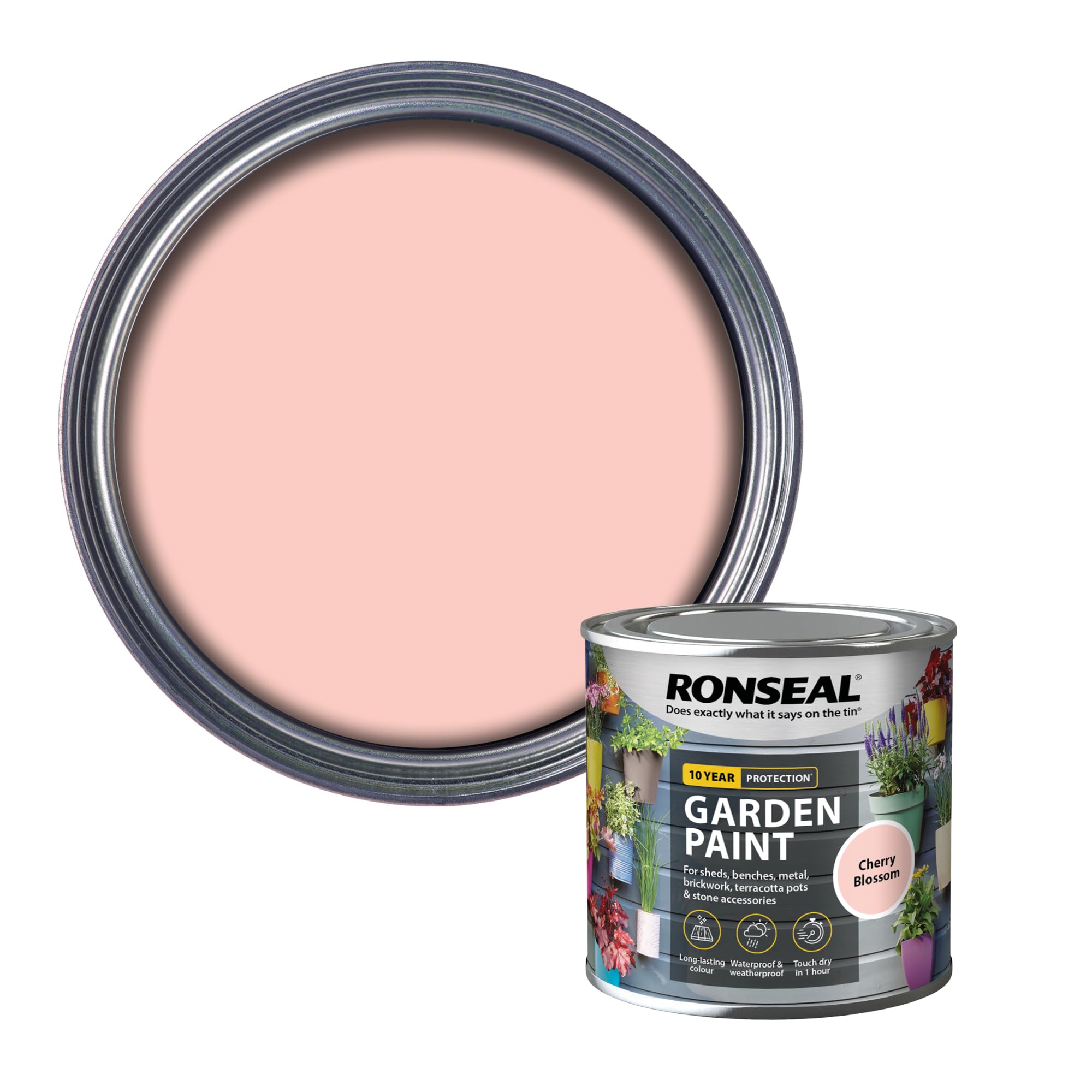 Ronseal RSLGPCB250 250 ml Garden Paint - Cherry Blossom