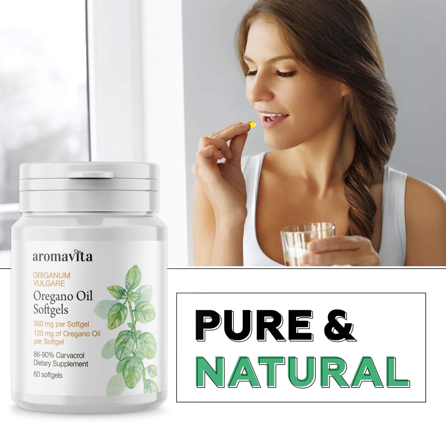Aromavita Organic Oregano Oil Capsules, Extra Strength with 86-90% Carvacrol, Immune & Digestive Support, Natural Antioxidant - Image 5