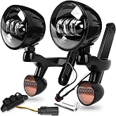 KARSAM 4.5" LED Auxiliary Passing Spot Fog Lights &amp; Bullet Turn Signal Assembly Kit w/Housing Bucket Mounting Bracket and Auxiliary Lamp Switch for Harley Touring Street Glide Electra Glide 2014-2023