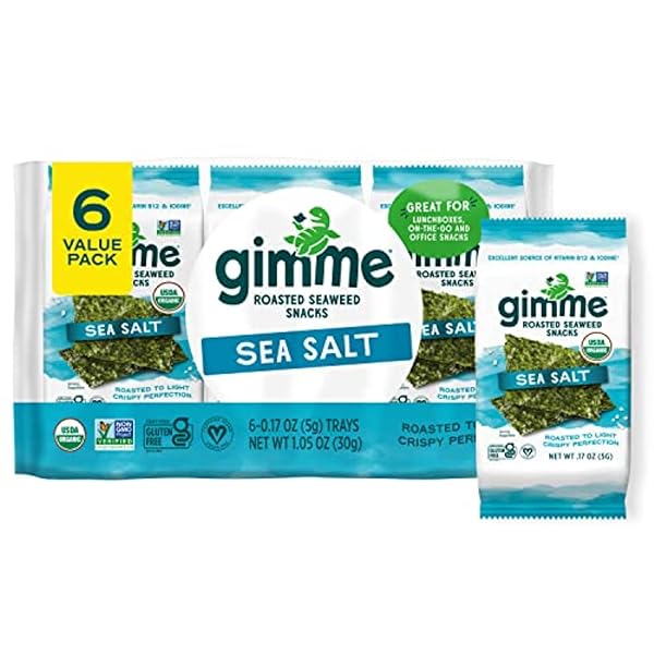GIMME SEAWEED ORGANIC PREMIUM ROASTED SEAWEED SNACKS, SEA...