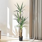 KoreTech Artificial Trees 4.8Ft Faux Tree 4 Heads Agave Plants, Tall Plant Fake Plant with Plastic Pot for Home Decor, Office Decor