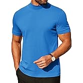 COOFANDY Mens Mock Turtleneck Shirts Casual Premium Cotton Short Sleeve Shirt Basic Half Neck T-Shirts