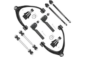 ILONPA Front Upper Control Arms w/Ball Joints Tie Rods for 2007-2014 Chevy GMC Silverado Sierra Suburban 1500 Avalanche Yukon Tahoe Cadillac Escalade ESV (10pc Set)
