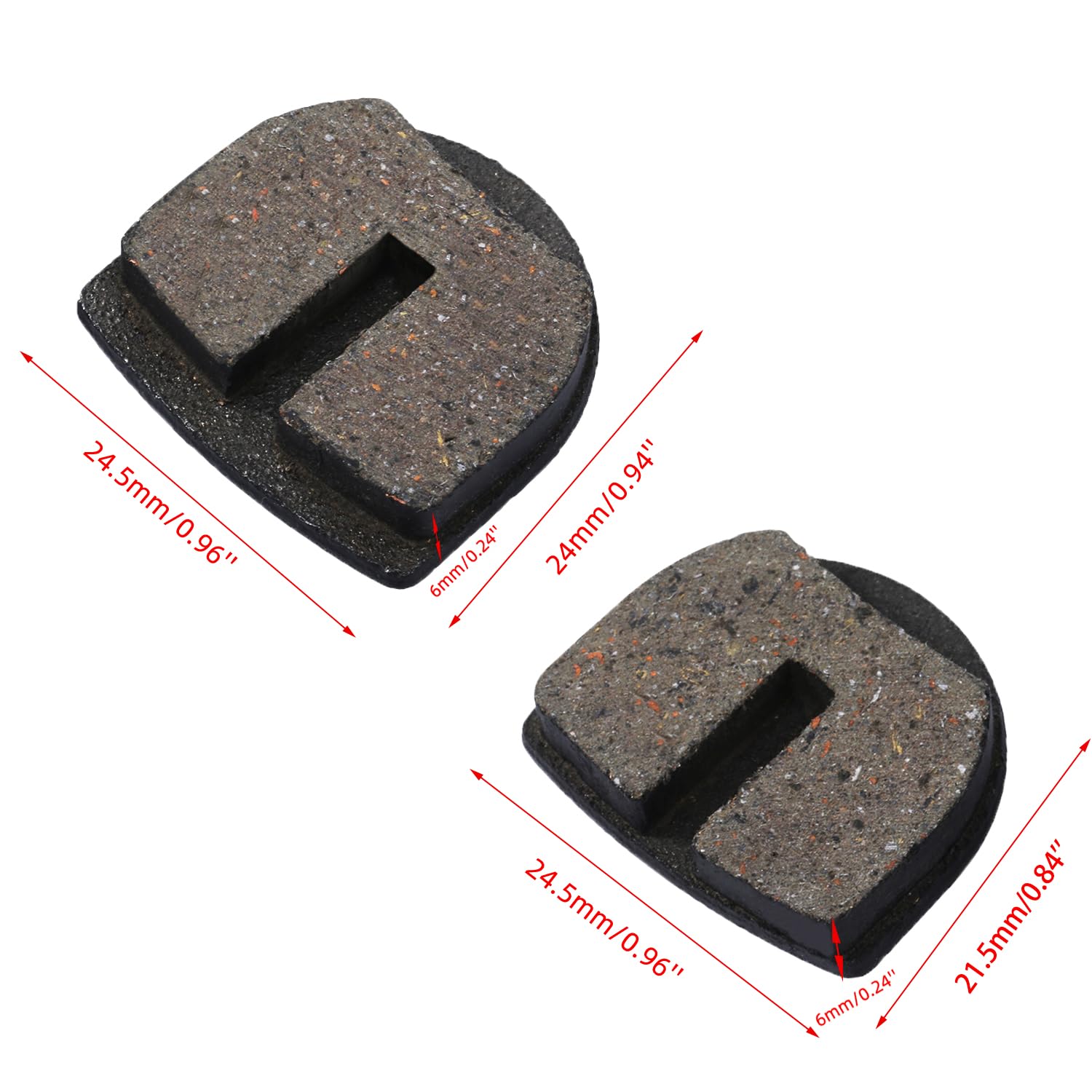 KAMIER Rounded Front Rear Brake Pads Replacement for Razor Electric Dirt Quad 500 MX650 MX500 SX500 Mcgrath RSF650 Dirt Bike 4 Wheeler ATV Kids Off Road Motocross YK2 Flame Disc Brake Caliper Parts