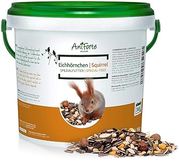 AniForte Wildlife Premium Eichhörnchenfutter 1 kg für Eichhörnchen und Streifenhörnchen - Naturprodukt Mischung, besondere un