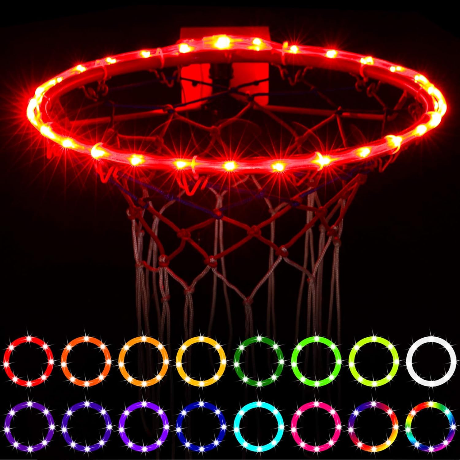 Waybelive LED Basketball Hoop Lights，Remote Control Basketball Rim LED Light, Change Color by Yourself, Waterproof，Super Bright to Play at Night Outdoors, Good Gift for Kids : Clothing