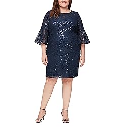 Alex Evenings Women's Plus Size Short Shift Dress