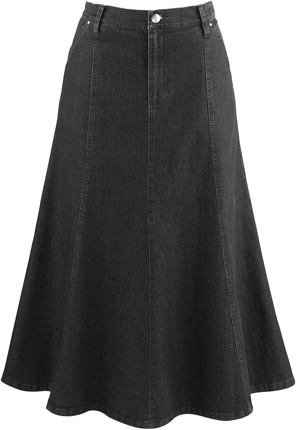 long denim black skirt