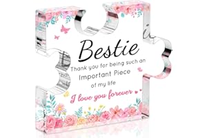 ILIFEMATE Best Friend Bestie Gifts for Women – Puzzle Piece Acrylic Plaque, Heartfelt BFF Soul Sister Keepsake, Gift idea for Mom Friends & Work Bestie, Unique Birthday Friendship Gift 4.7×3.8"