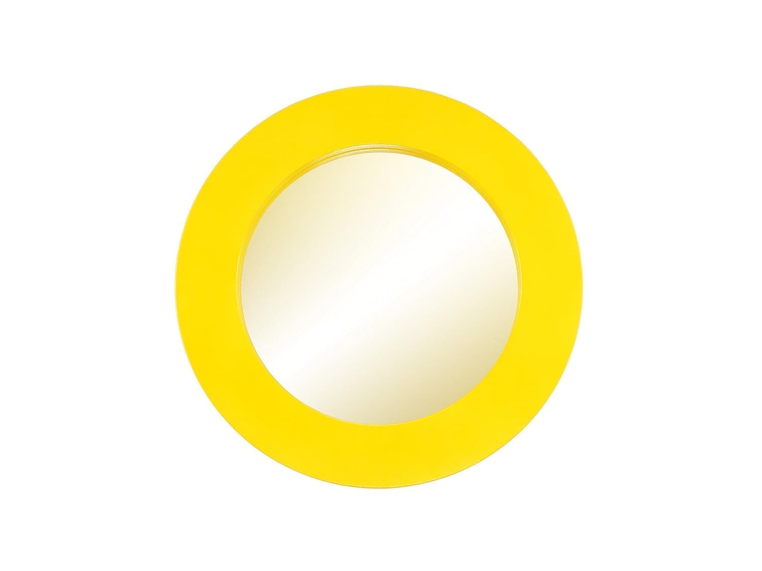 Yellow Round Simplistic Wall Mirror (18" Diameter) by