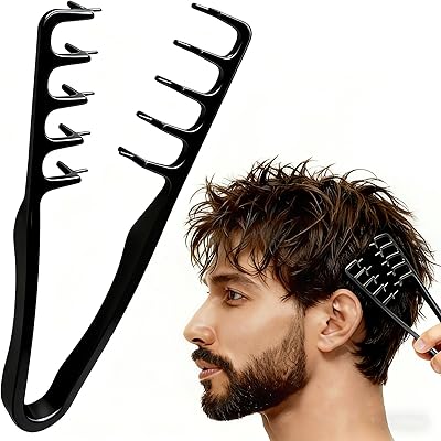STRUKTURPASTE Lockenkamm Textur Kamm,Haarzange Texturkamm Texture Comb Styling Kamm Roots Volume Tool für Die Haarwurzeln Mit Ponyansatz Pflegen,Lifting Haarwurzeln Haarbürste für Männer und Frauen