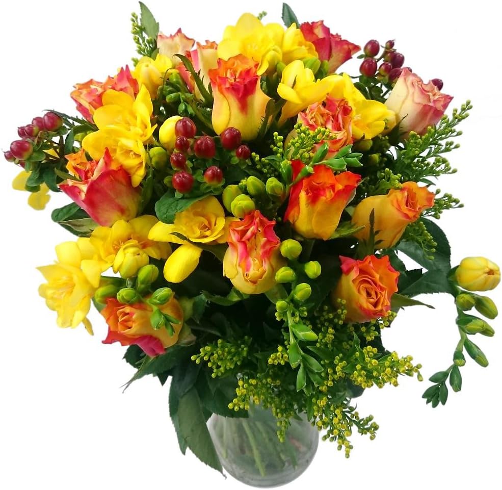 Clare Florist Rose and Freesia Fresh Flower Bouquet UK Delivery