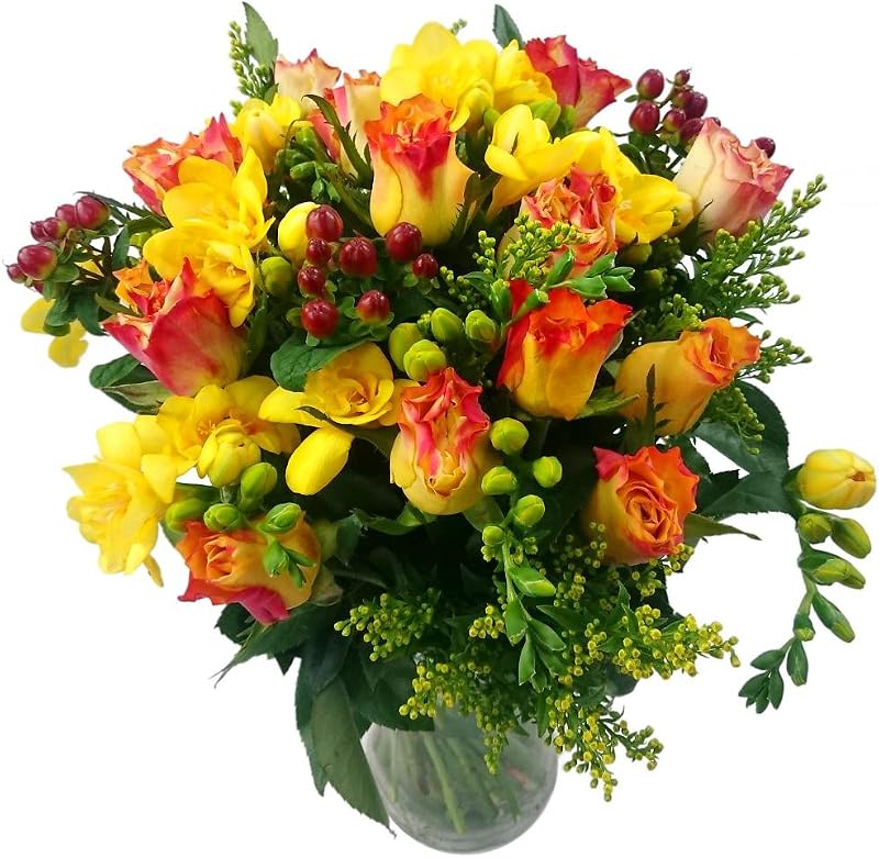 Clare Florist Rose and Freesia Fresh Flower Bouquet UK Delivery