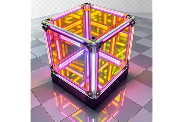 Teseracto Cubo 4d Cube, Cubo Effect 4d, Cube Effect Infinito 4d Con Luz LED, 3D LED 360 Hologram Sphere, Infinite Dimension L