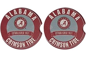 Fan Creations Set of 2 Car Coasters Removable Absorbent Ceramic Stone Coasters - Ideal Gift for Students, Alumni and Everyday Fan - Show Your Big 10 NCAA Team Spirit