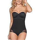 Leonisa Extra High Waisted Tummy Control Underwear - Thong, Sheer Bottom, Shaper Shorts, Butt Lifting Shapewear for Women