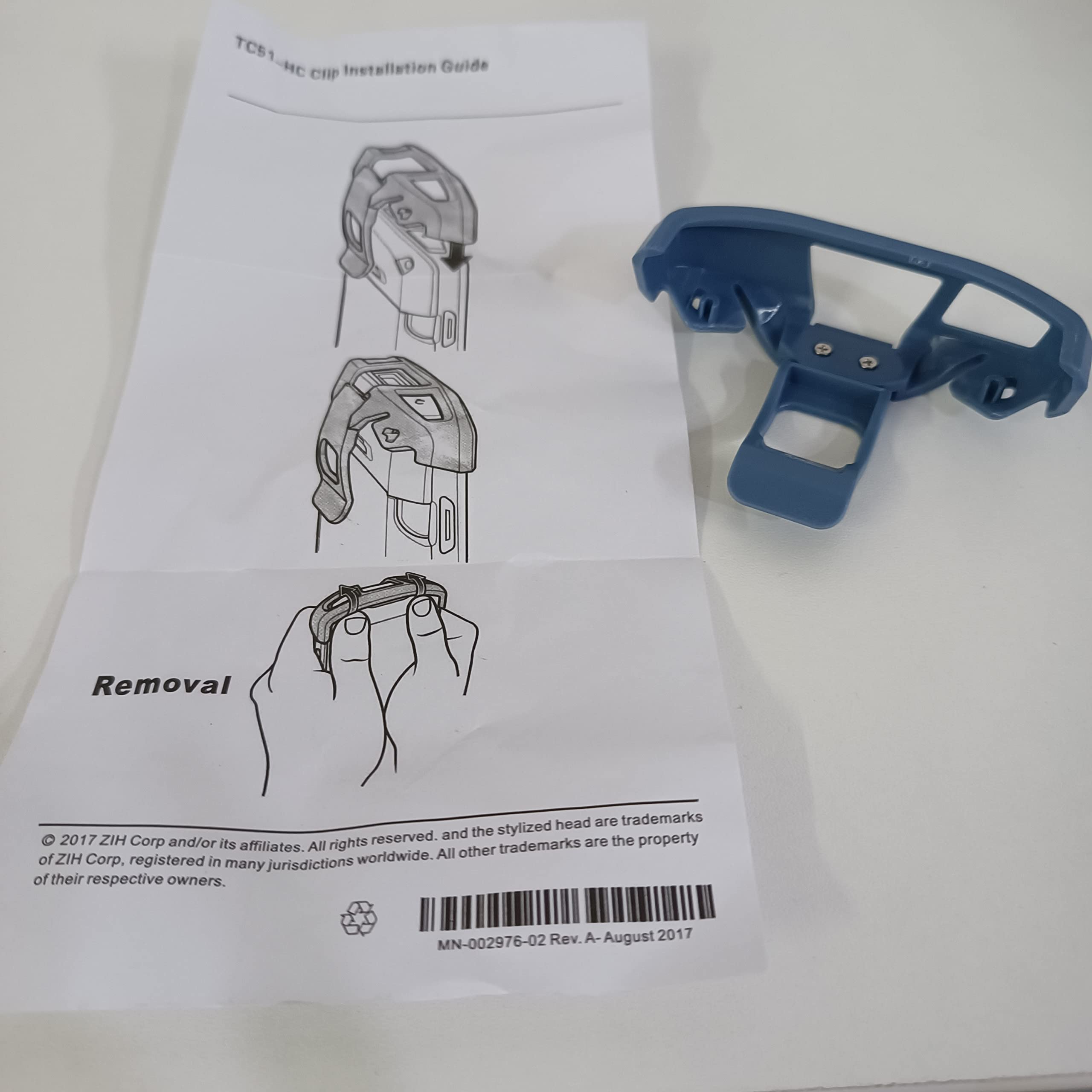 Plastic Carrying Clip for Zebra TC51 TC52 TC56 57 SG-TC51-CLIPHC1-01 (Blue)