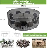 Enzeno Round Garden Table Cover 230x100cm with Vents 420D Oxford Heavy Duty view 6