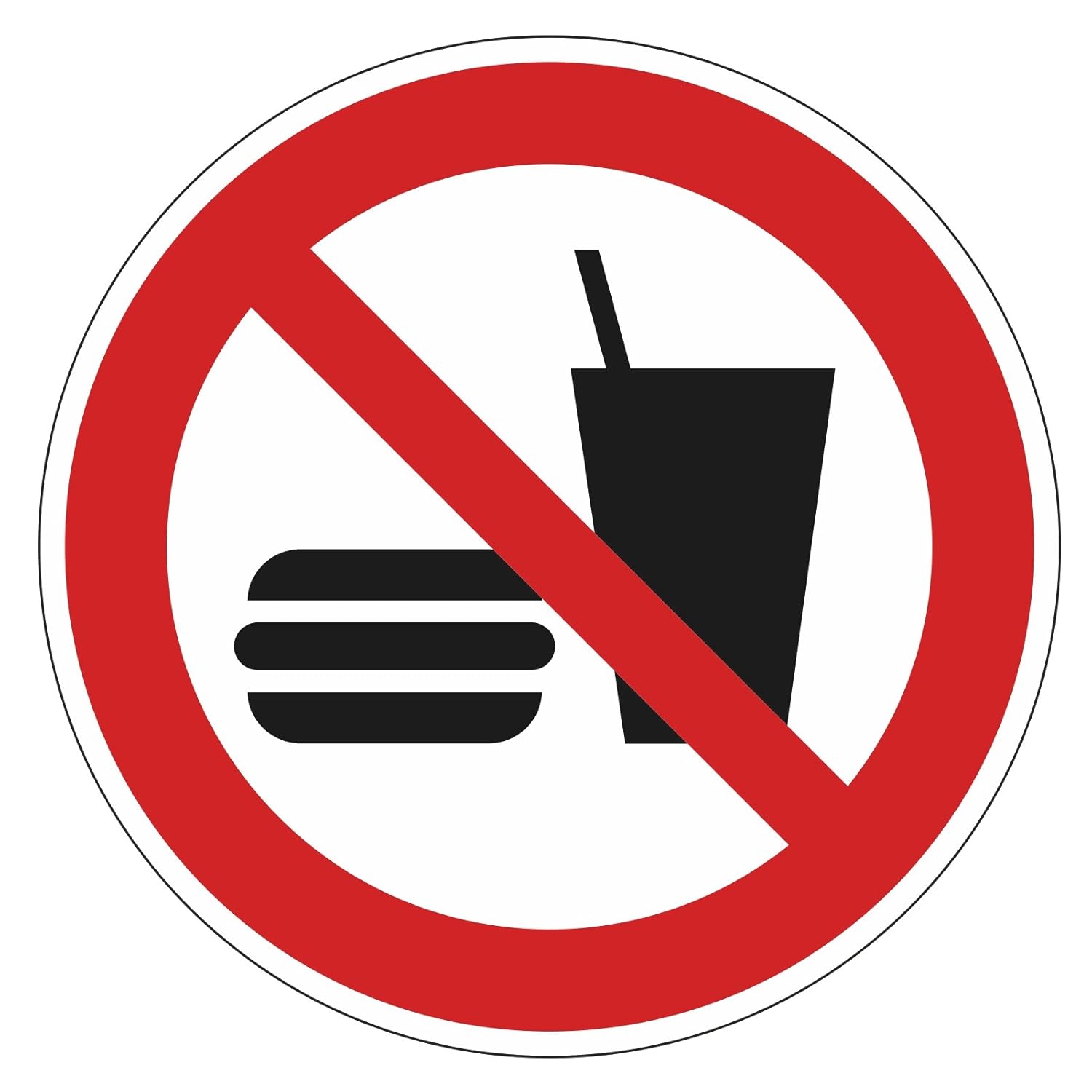 easydruck24de 'Forbidden To P022 Eating and Drinking Forbidden, Ø 20 cm