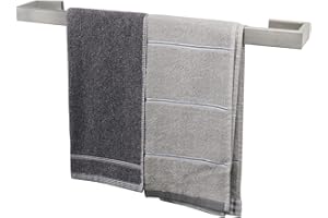 TocTen Bath Towel Rack - Square Base Thicken SUS304 Stainless Steel Towel Bar for Bathroom, Bathroom Bar Accessories Towel Rod Heavy Duty Wall Mounted Towel Holder (Brushed Nickel, 20 Inch)