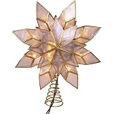 Kurt Adler 10 Lights LED Capiz Clear Star Treetop