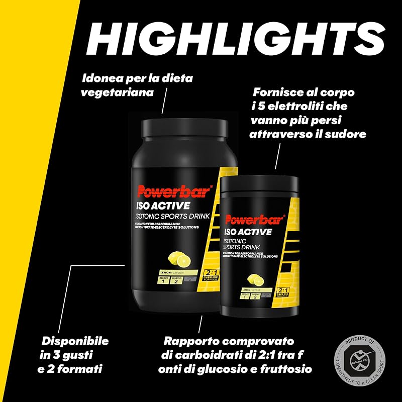 Isoactive Lemon 1320g - Bevanda Sportiva Isotonica - 5 Elettroliti + C2MAX