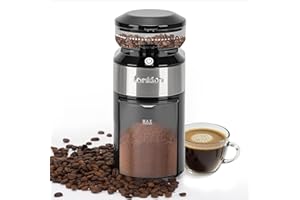Lonkion Burr Coffee Grinder - Electric Coffee Bean Grinder with 28 Adjustable Grind Settings For 2-12 Cups - Adjustable Coffee Grinders for Home Use - Easy to Use - Stainless Steel