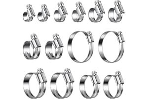 Steelsoft Heavy Duty Hose Clamp Assortment Kit 5/16-2 3/4"(8-70mm),SAE Standard, All 5/16"HEX, 304 Stainless Steel Hose Clamps for Fuel Line,Automotive,Garden