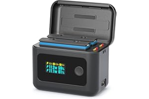 Rszfnjxry Insta 360 X4 Air Battery Charger Hub for Insta360 X4 Air Accessories, 24W Dual Fast Charging Case w/LCD Display Sho