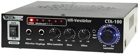 ChiliTec 100 Watt HiFi-Verstärker Kompakt Cinch In Stereo CTA-100