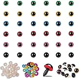 Nelytiya Safety Eyes 60pcs Plastic Safety Eyes,12mm Glitter Craft Doll Eyes with Washers for Plush Animal Crochet Bear Toys C