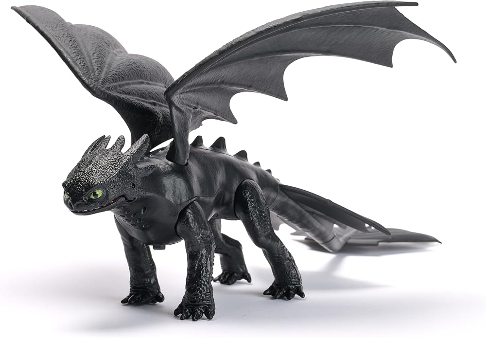 Dreamworks Dragons How to Train Your Dragon Plasma Sounds Night Fury 13" Action